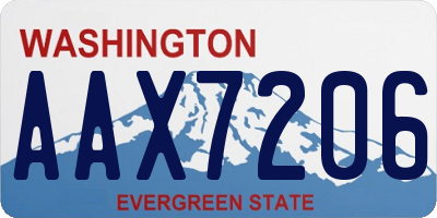 WA license plate AAX7206