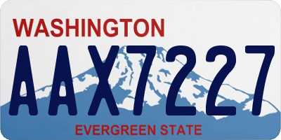 WA license plate AAX7227