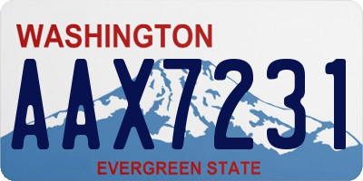 WA license plate AAX7231