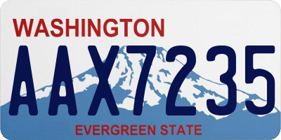 WA license plate AAX7235