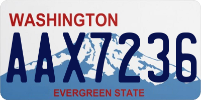 WA license plate AAX7236