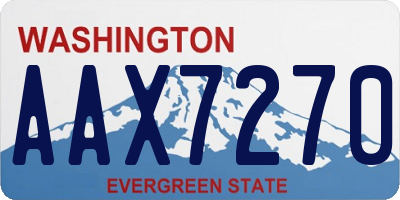 WA license plate AAX7270