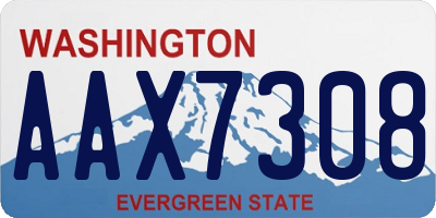WA license plate AAX7308