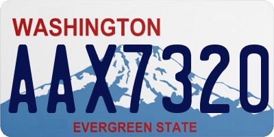 WA license plate AAX7320