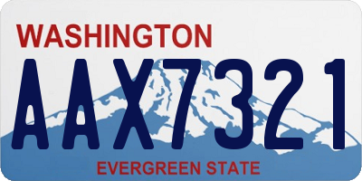 WA license plate AAX7321