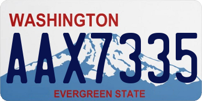 WA license plate AAX7335
