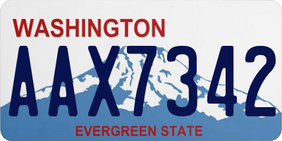 WA license plate AAX7342