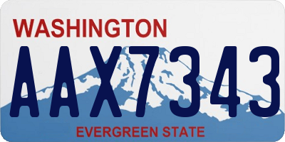 WA license plate AAX7343