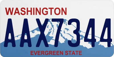 WA license plate AAX7344