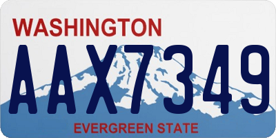 WA license plate AAX7349