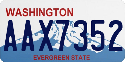 WA license plate AAX7352