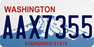 WA license plate AAX7355