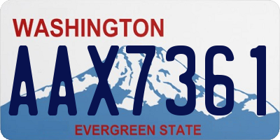 WA license plate AAX7361