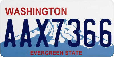 WA license plate AAX7366