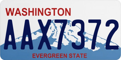 WA license plate AAX7372