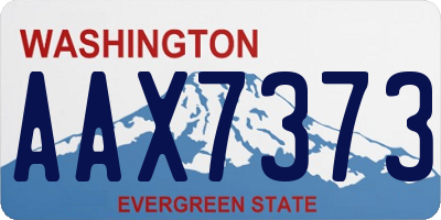 WA license plate AAX7373