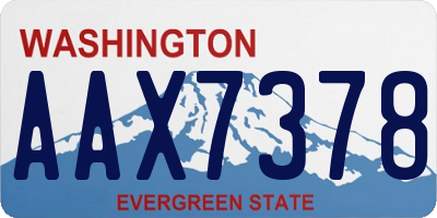 WA license plate AAX7378