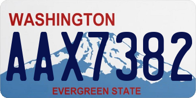 WA license plate AAX7382