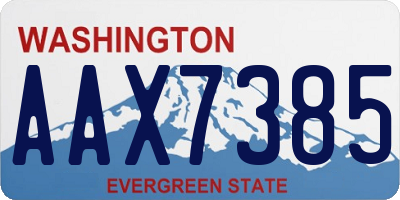 WA license plate AAX7385