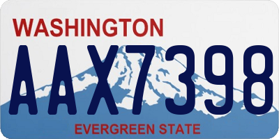 WA license plate AAX7398