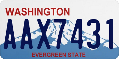 WA license plate AAX7431