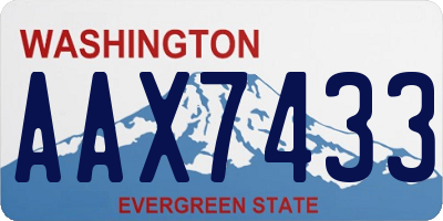 WA license plate AAX7433