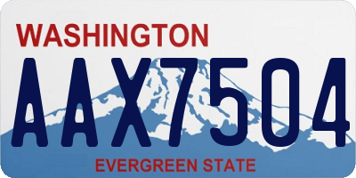 WA license plate AAX7504