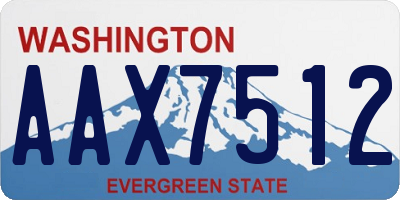 WA license plate AAX7512