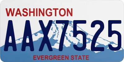 WA license plate AAX7525