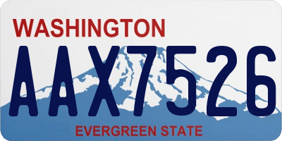 WA license plate AAX7526