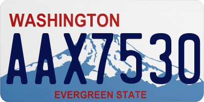 WA license plate AAX7530