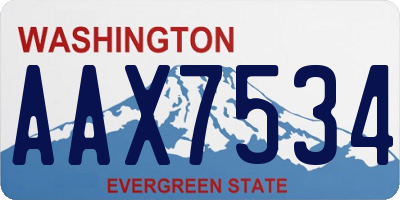 WA license plate AAX7534