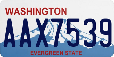 WA license plate AAX7539