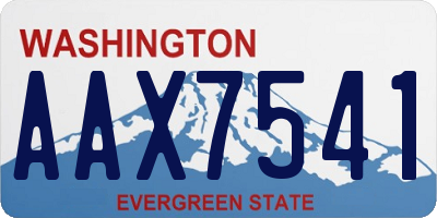 WA license plate AAX7541