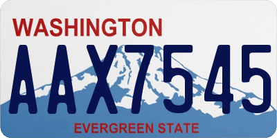 WA license plate AAX7545