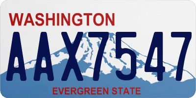 WA license plate AAX7547
