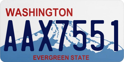 WA license plate AAX7551