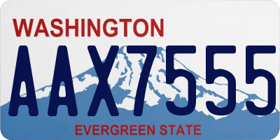 WA license plate AAX7555