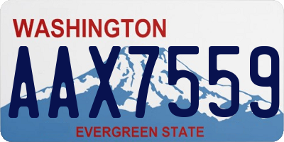 WA license plate AAX7559