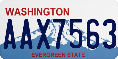 WA license plate AAX7563
