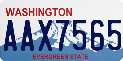 WA license plate AAX7565