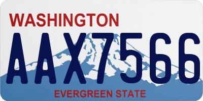 WA license plate AAX7566
