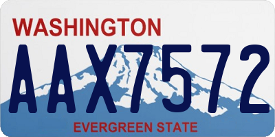 WA license plate AAX7572