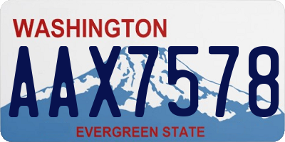 WA license plate AAX7578
