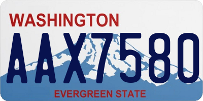 WA license plate AAX7580