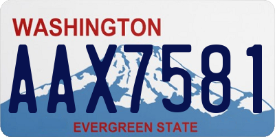 WA license plate AAX7581