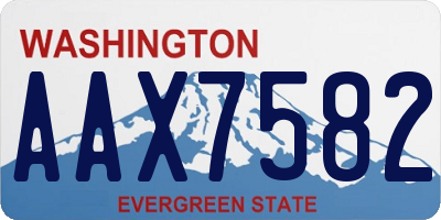 WA license plate AAX7582