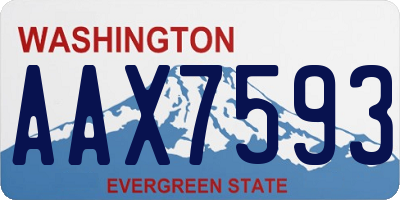 WA license plate AAX7593