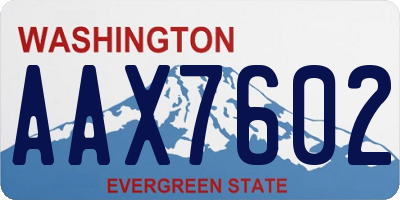 WA license plate AAX7602