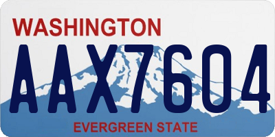 WA license plate AAX7604